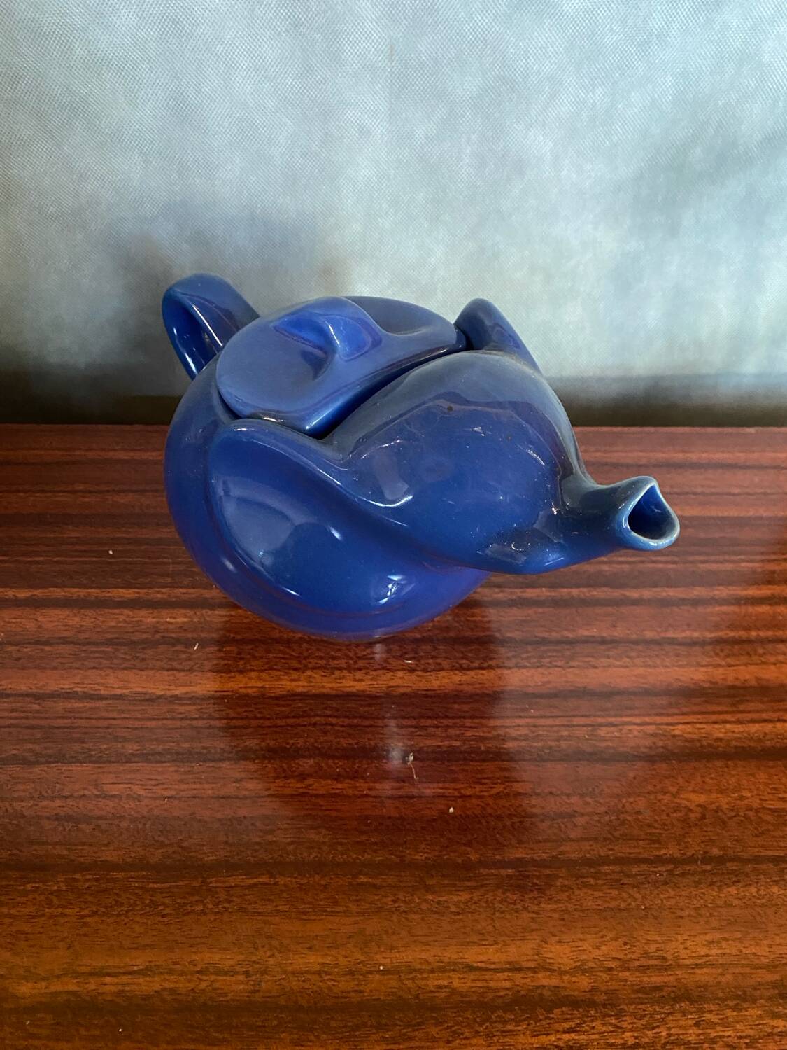 Antique elephant teapot blue ceramic vintage collection