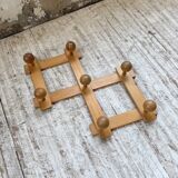 Pine wall coat rack 1980