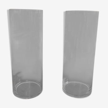 Transparent glass vases