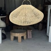 Suspension or rattan lampshade in the shape of a cloud or flattened bubble D60 H35