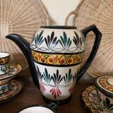 Rare complete Saint Jean de Bretagne coffee service - 10 cups, coffee pot.