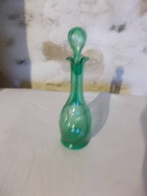 green glass carafe