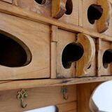 Kitchen shelf / Archelle in sherry wood with 18 drawers and coffee grinder