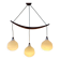 Teak wood and opaline glass chandelier 512 by Uno & Östen Kristiansson for Luxus, Sweden