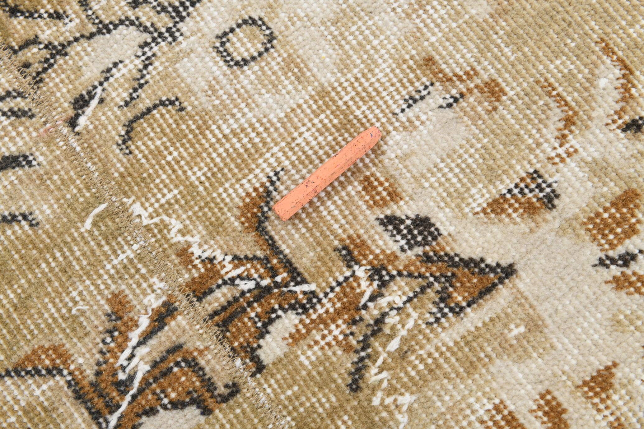 2x10 Beige Brown Floral Turkish Runner Rug, 73x302Cm SK 7009