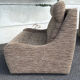 Fauteuil convertible vintage en tissu beige et marron