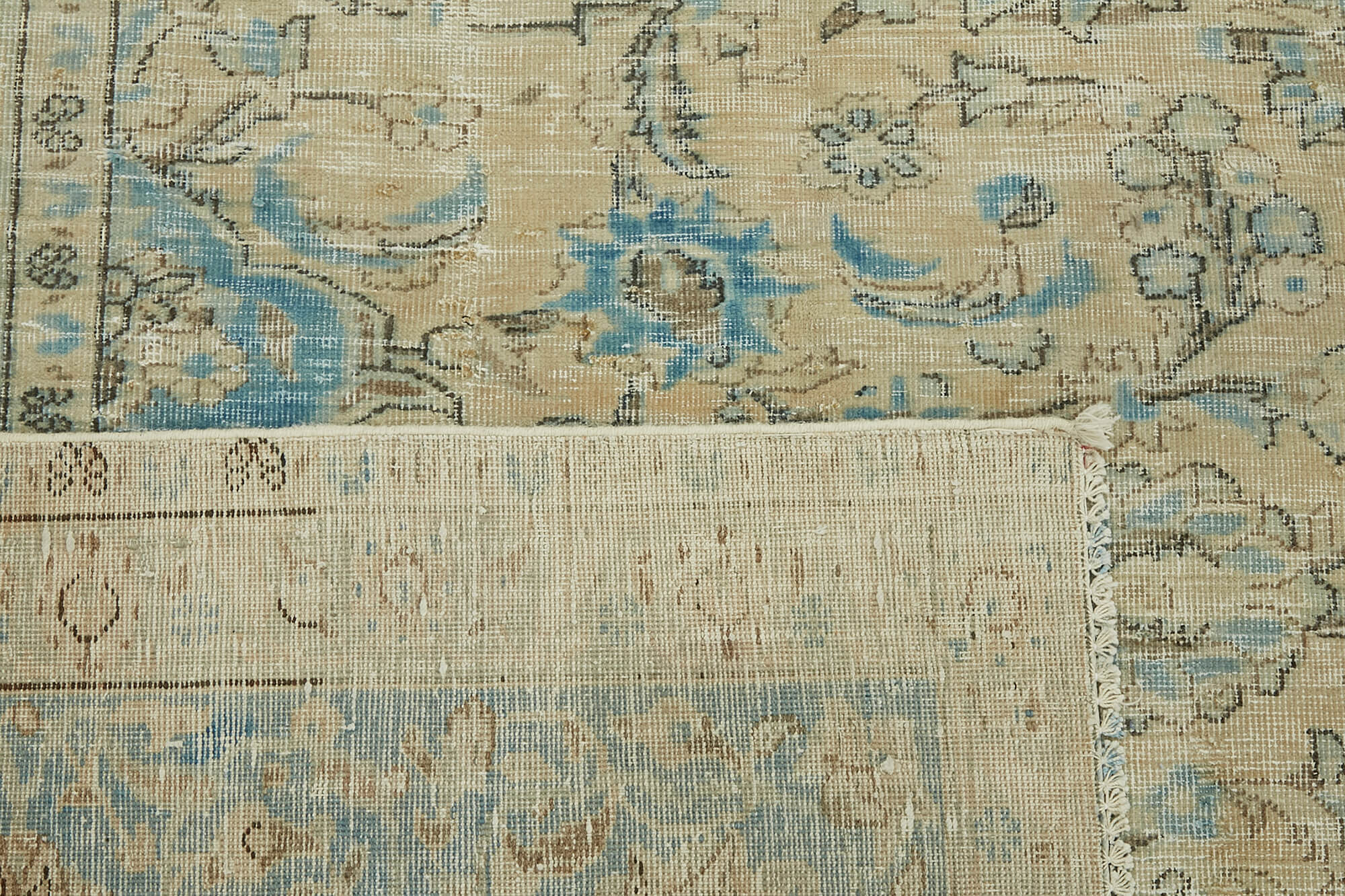 Handmade oriental contemporary 1980s 314 cm x 387 cm beige wool carpet