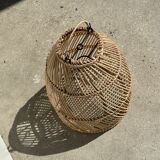 Rattan pendant lamp in the shape of bell D25 H28