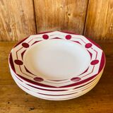 Set of 6 hollow plates old DIGOUIN model 'Chives'