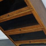 German Oak Bookcase with Folding Doors In Style of Globe Wernicke, ca 1930s