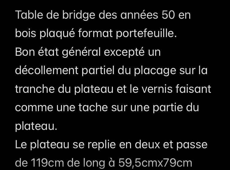 Bridge table from the 1950s