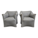 Postmodern leather armchairs Tentazione by Mario Bellini for Cassina.