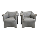Paire de fauteuils en cuir postmodernes Tentazione par Mario Bellini pour Cassina