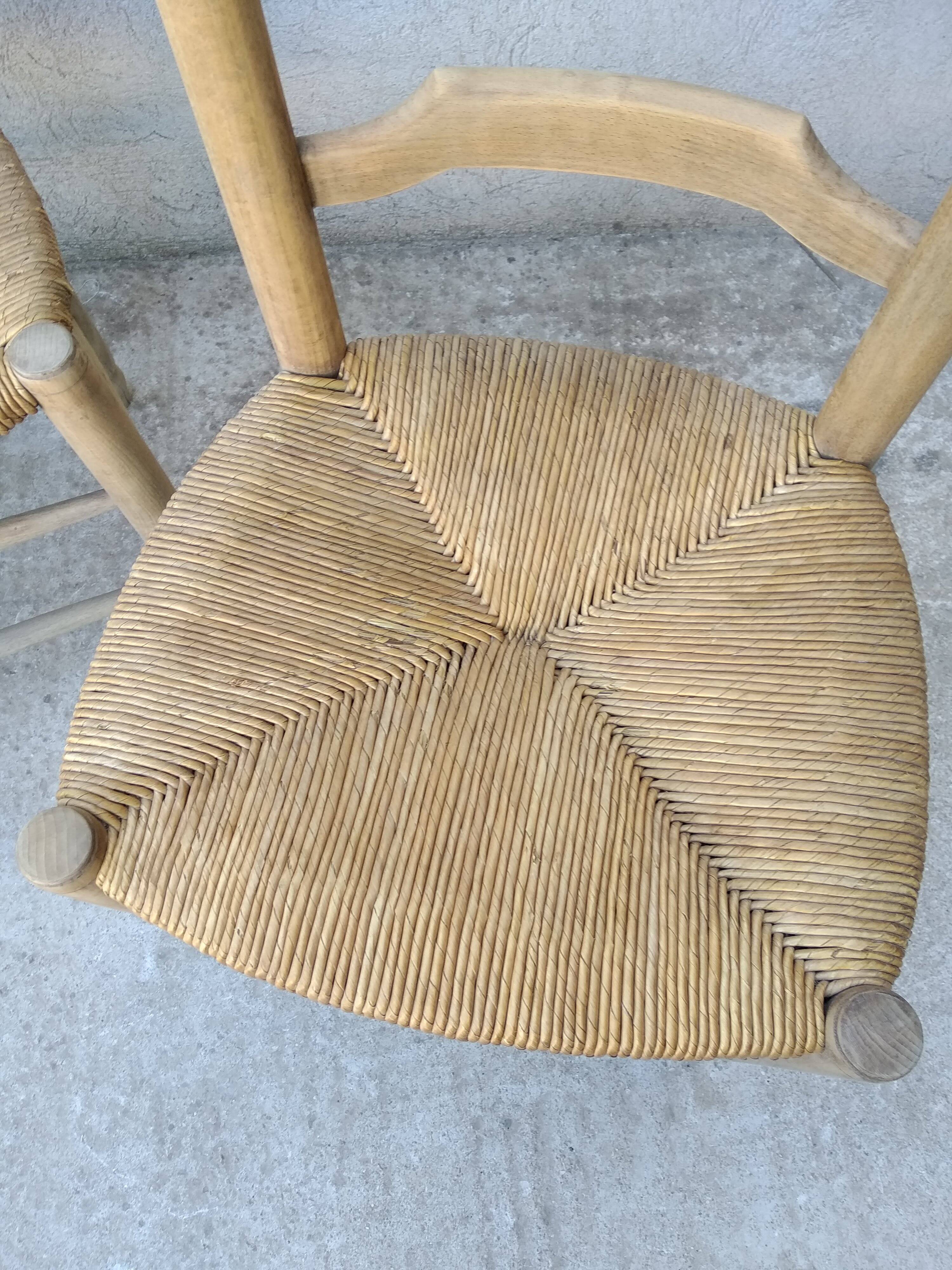 2 vintage straw chairs