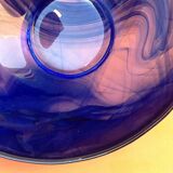 1970s modernist cut explosion of shades of blue