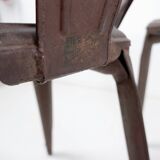 4 chaises en métal par Fibrocit, Belgique 1950