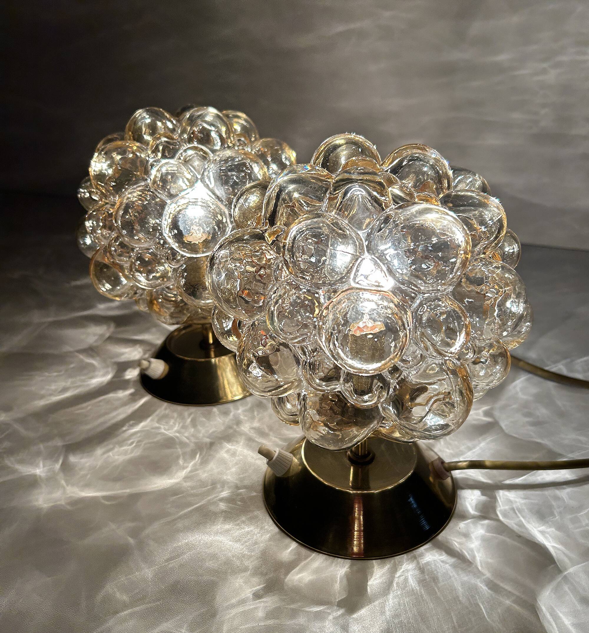 Pair of Limburg Bubble Glass Lamps