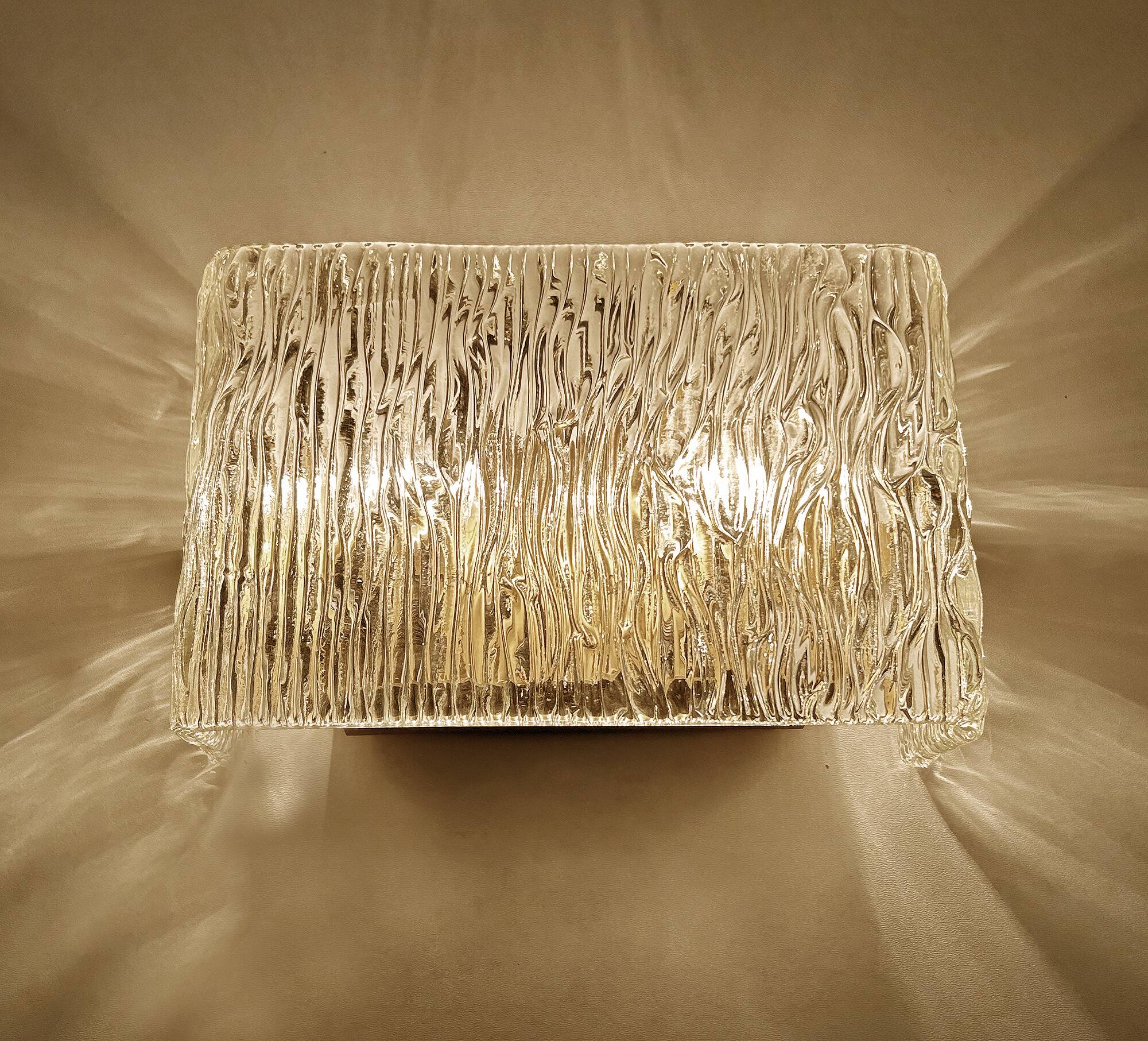 Pair of Vintage Kalmar Glass Sconces