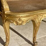 Banquette en Bois Doré Style Louis XV