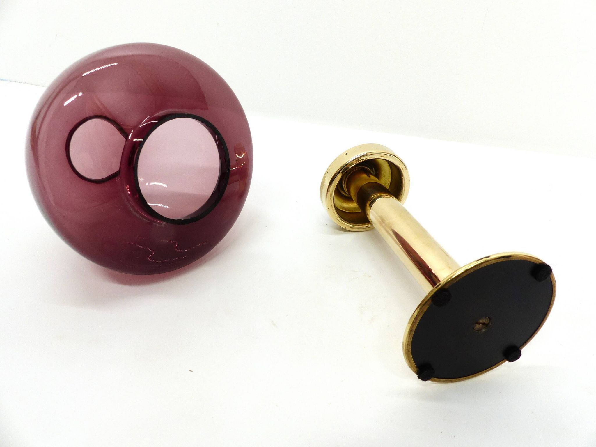 Scandinavian candle holder Hans-Agne Jakobsson Claudia purple L102/32 1960