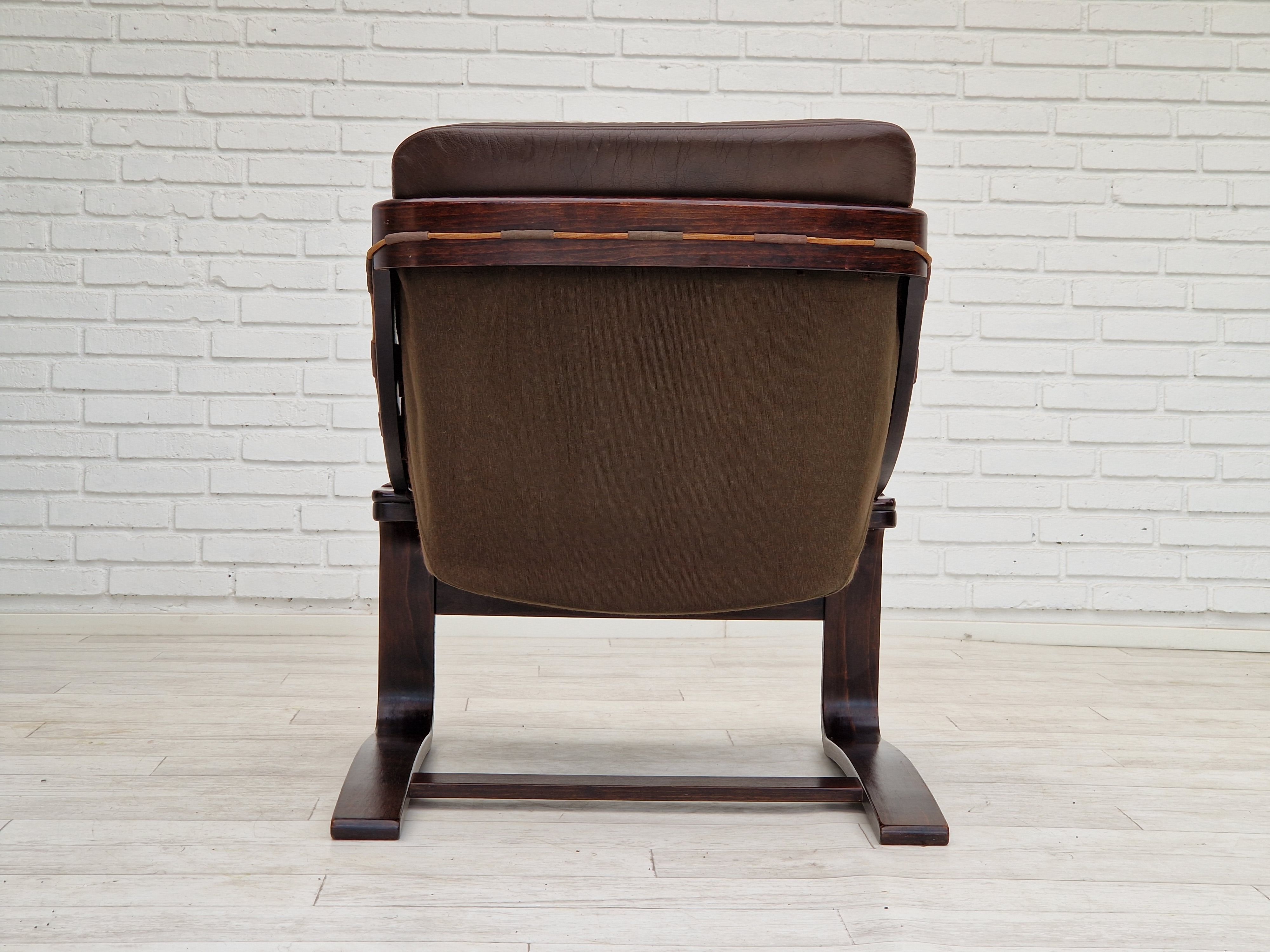 Chaises longues en cuir marron des années 1970 par Ake Fribytter pour Nelo Suède.