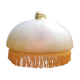 Suspension vintage à franges en verre givré