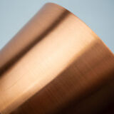 Danish vintage copper and teak lamp, 1960s