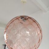 Suspension in bubble glass pink design 70s