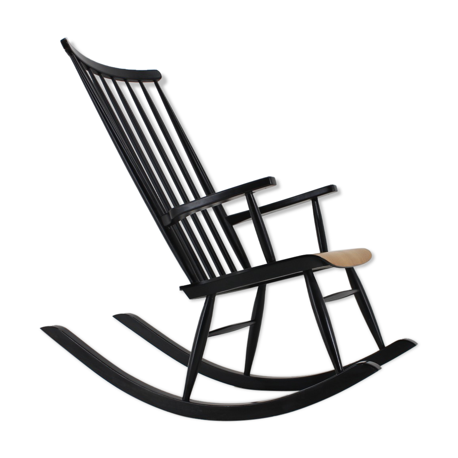 1960s Varjosen Puunjalostus Beech Rocking Chair, Finland