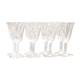 Suite of 8 crystal water glasses of Saint Louis, Model Cerdagne