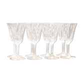 Suite of 8 crystal water glasses of Saint Louis, Model Cerdagne