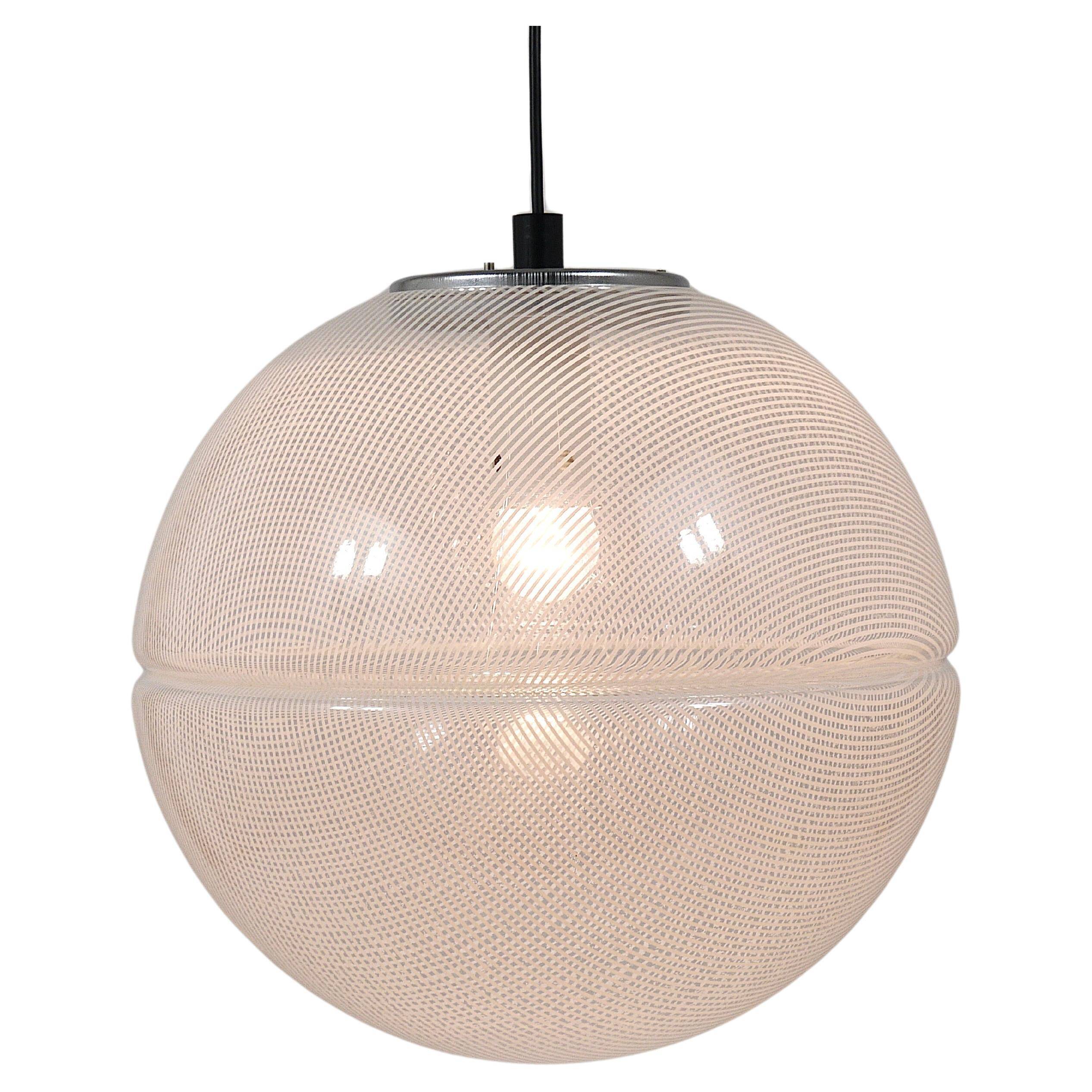 Harvey Guzzini Suspension Boule Op-Art Striped Postmodern by Meblo, 1970s