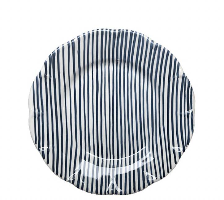 Plate fine blue stripe 25cm