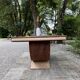 Renovated wooden table with extensions.