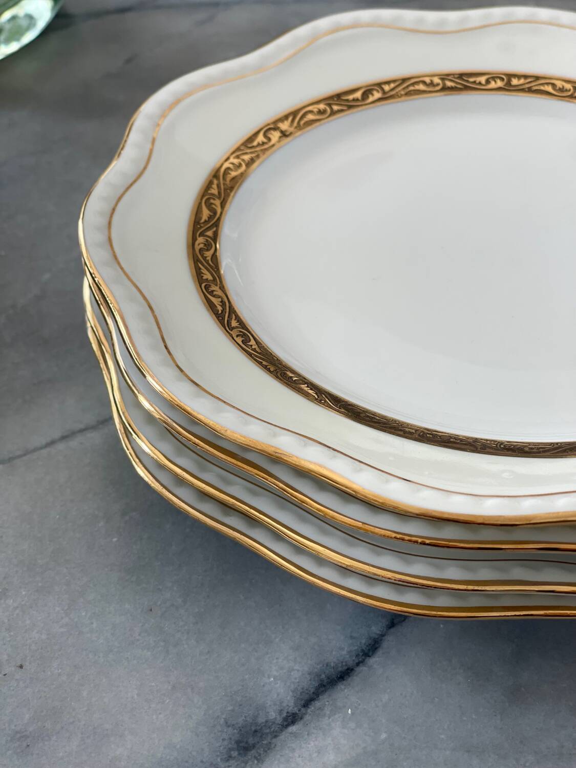 4 Nardon Lafarge porcelain dessert plates