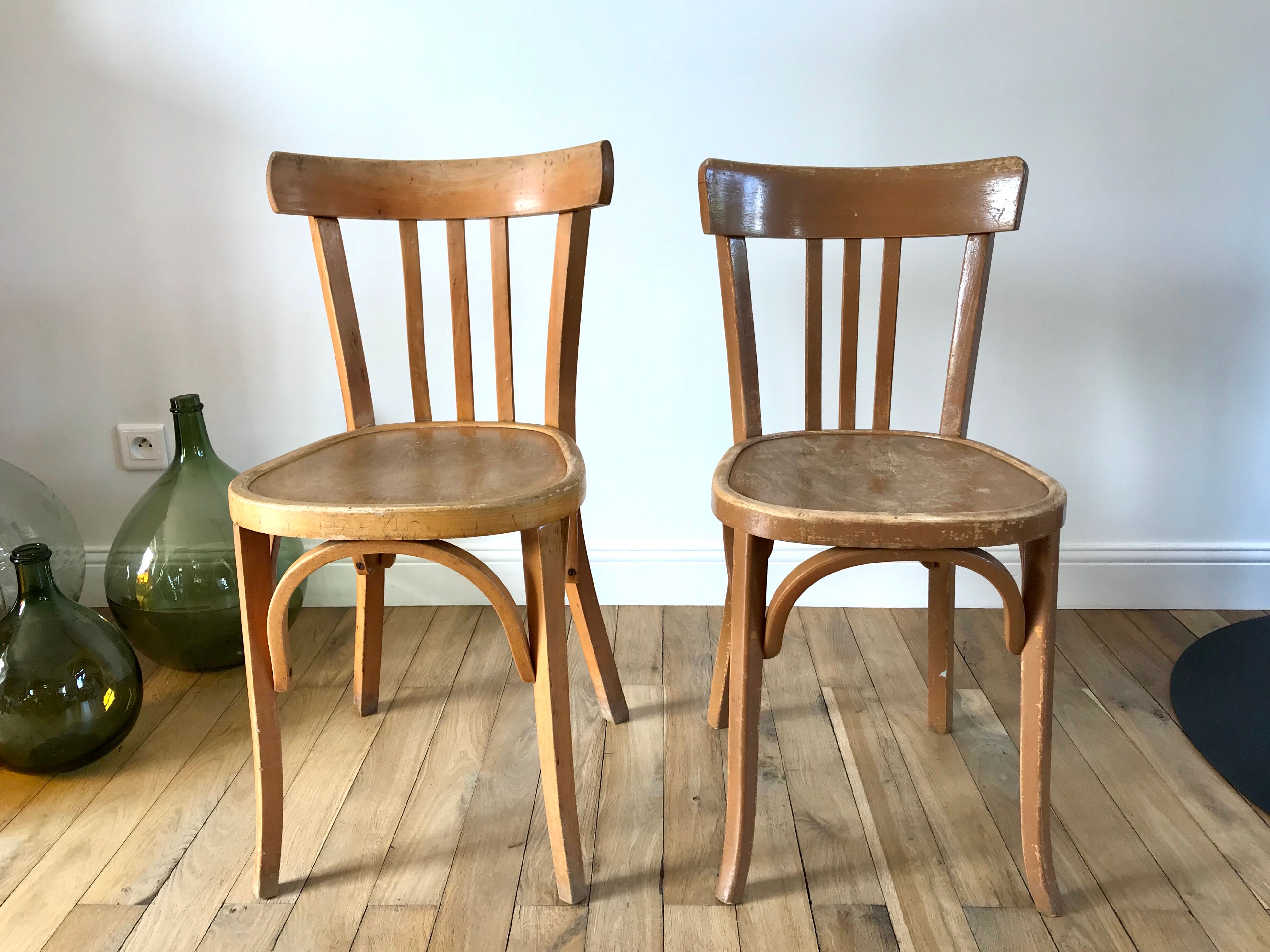 Duo of bistro chairs style Baumann vintage 40s-50s