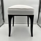 Art Deco Stool in Black Lacquered Oak, France, 1940s