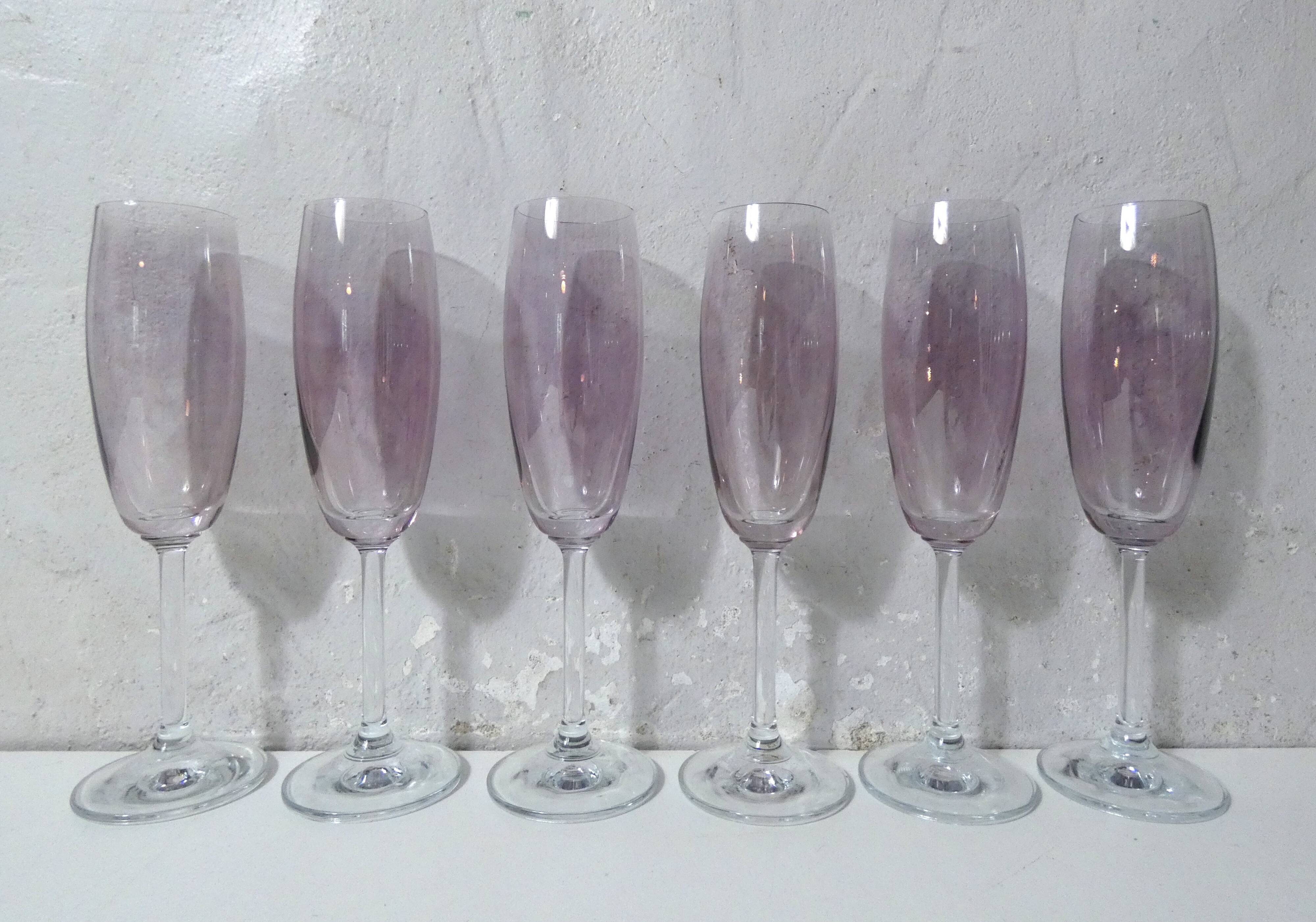 17 amethyst crystal glass goblets