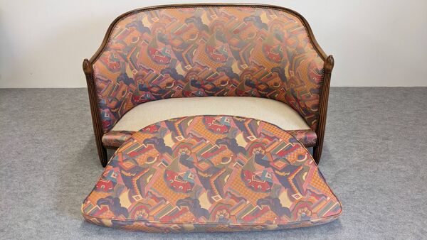 Canapé gondole ou banquette 2 places Art déco, France vers 1920