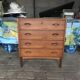 Danish commode from the 1960s in brown teak, with 4 drawers and elegant tapered legs.