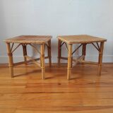 Rattan bedside tables