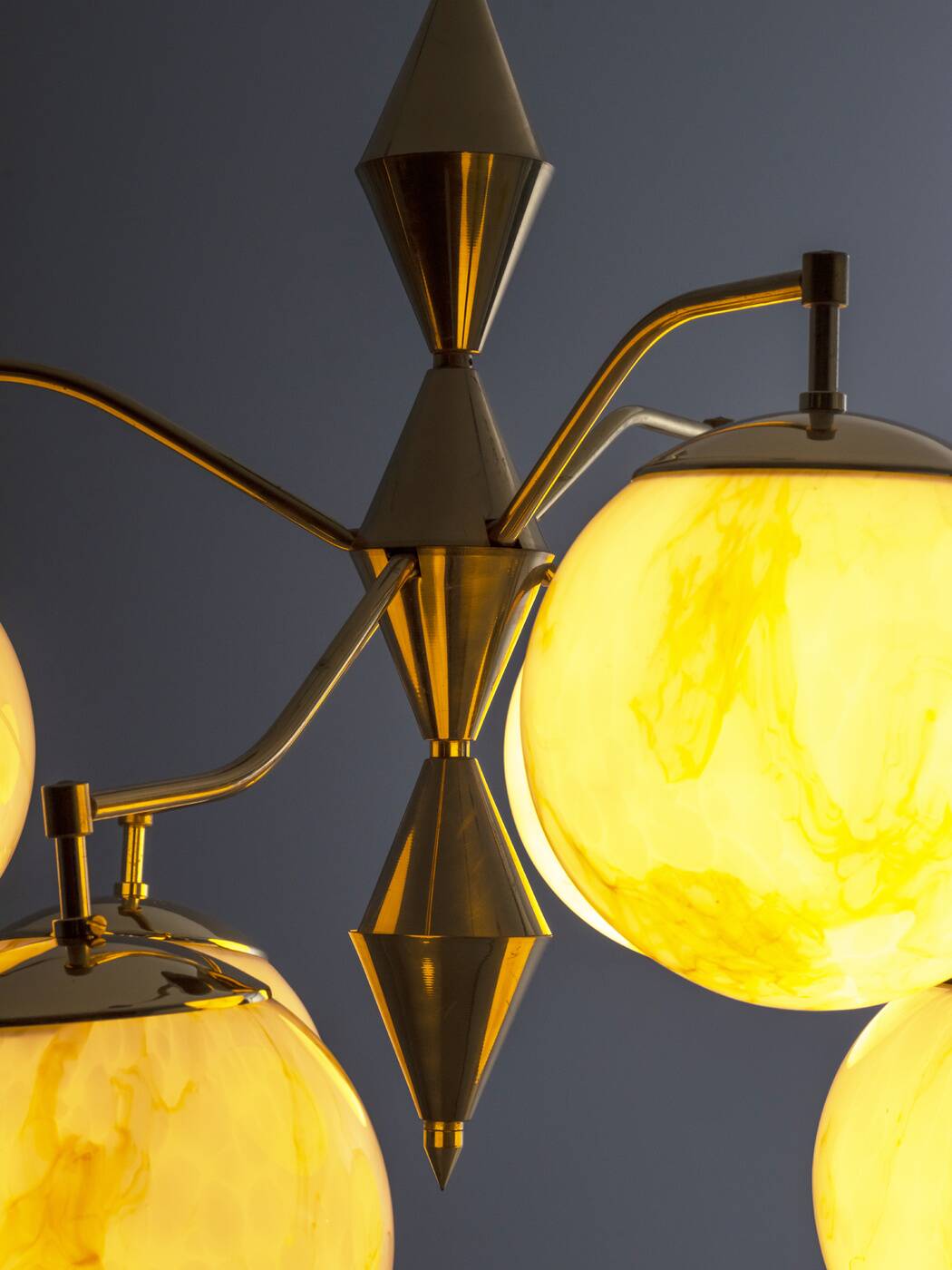 Vintage Marbled Glass Chandelier, 1960s–1980s, Czechoslovakia
