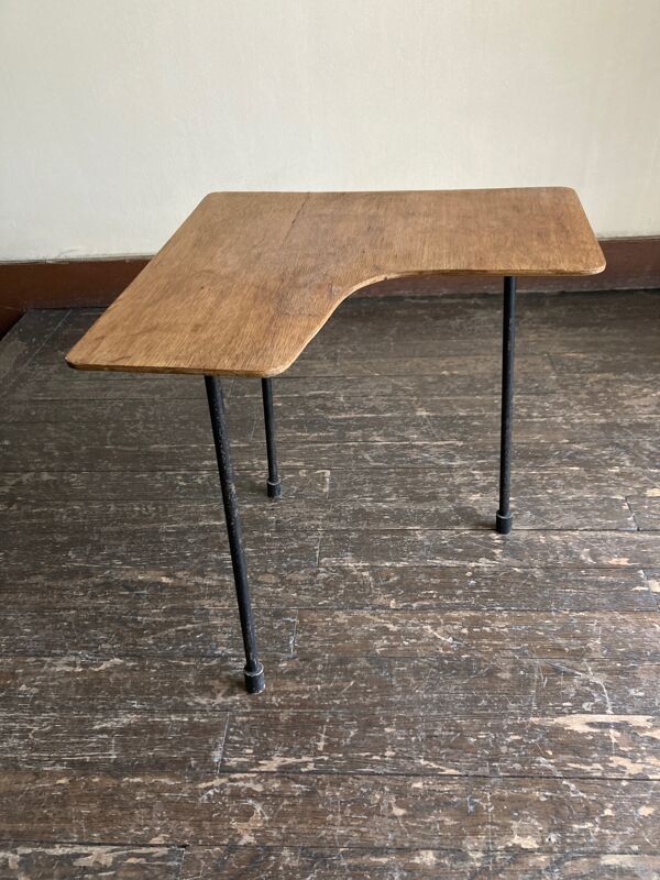 Bout de canapé de fauteuil chevet plywood art populaire 1960