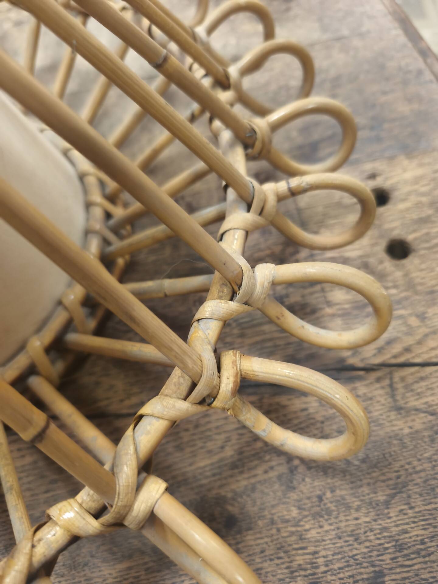 Vintage rattan ceiling light fixture
