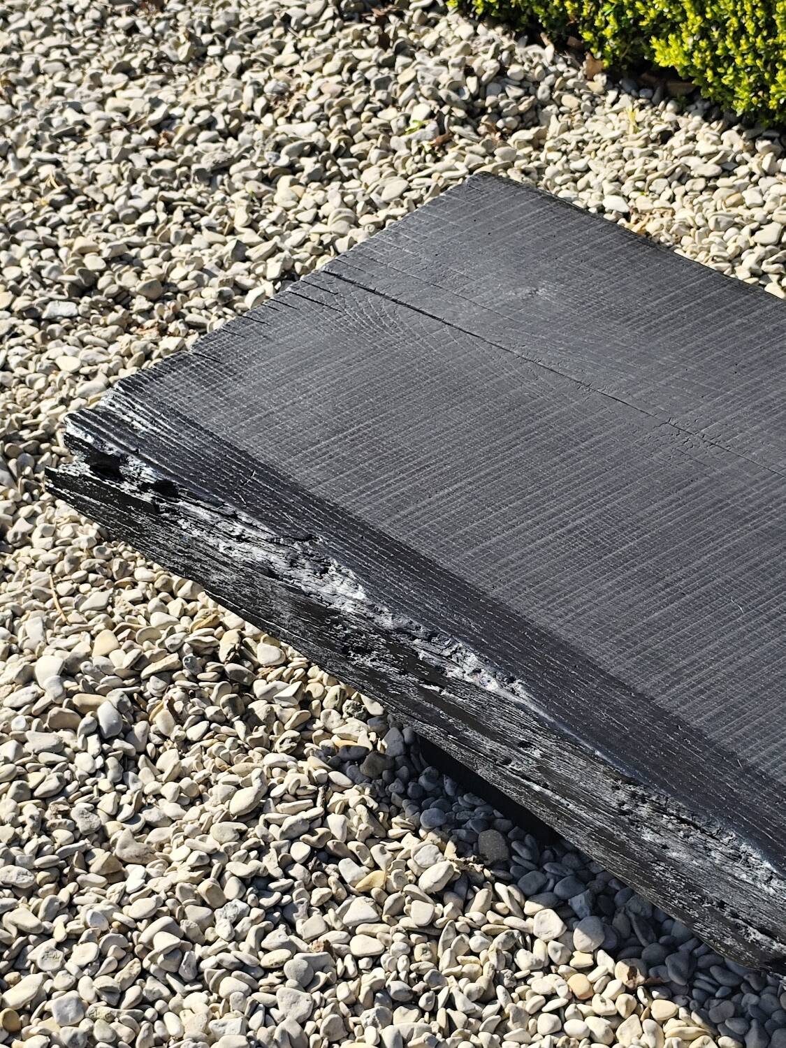 Wabi sabi burnt wood coffee table