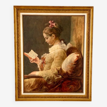 Old reproduction frame The reader