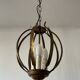 Chandelier, antique gold metal suspension.