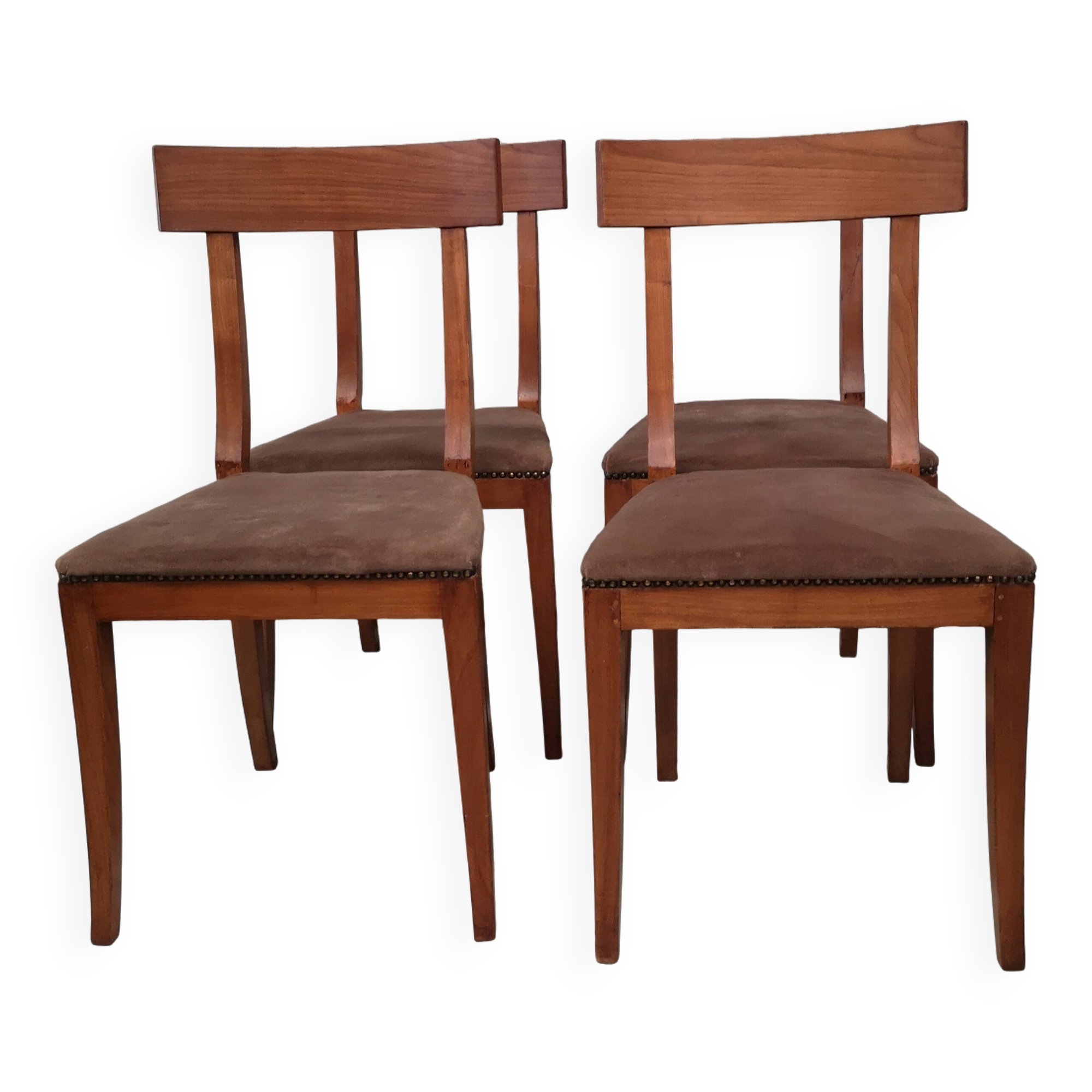 4 Directoire period cherry wood chairs