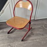 red metal and wood school chair for children