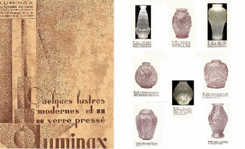 Art Deco vase "golden scales", signed Carrillo